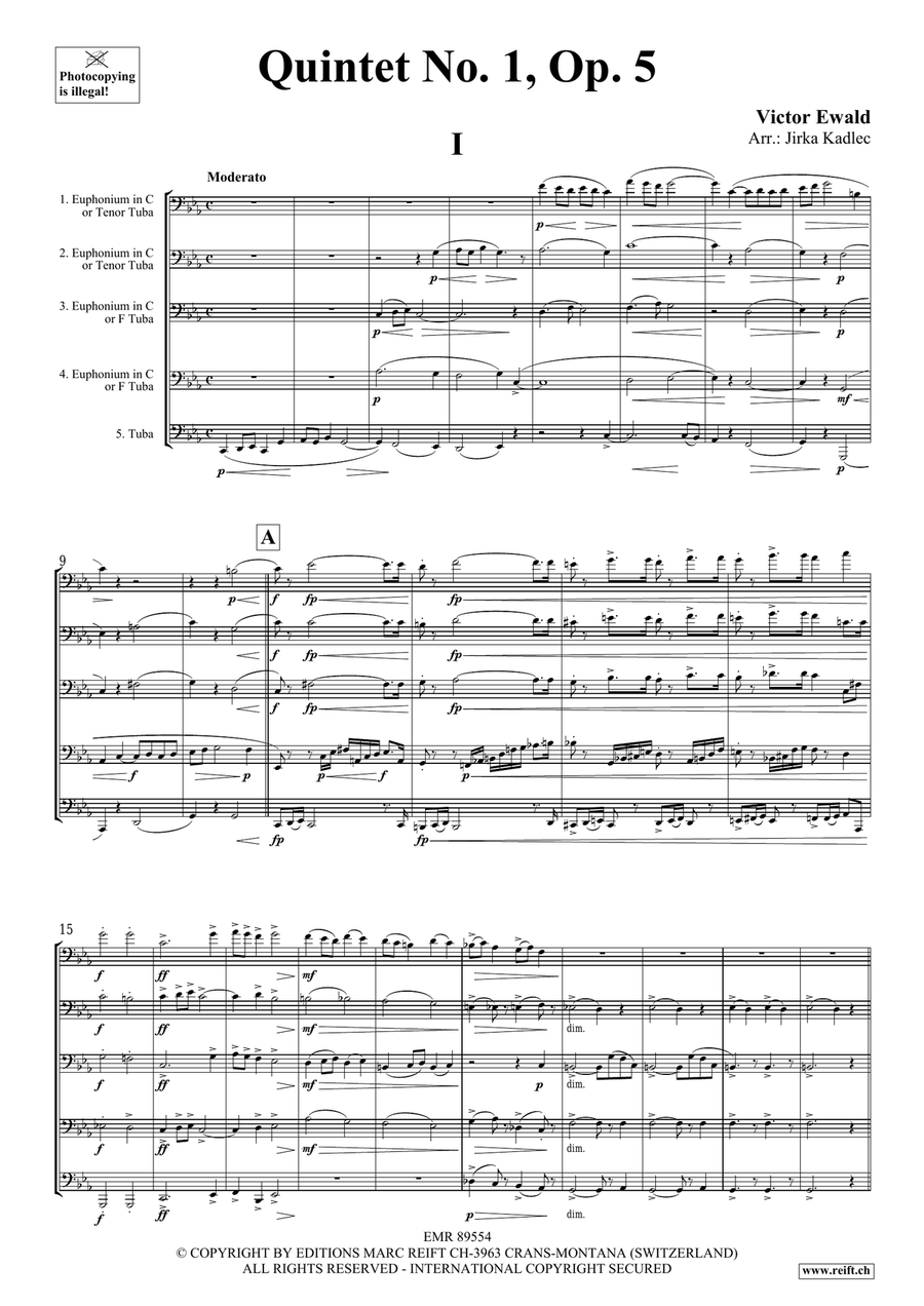 Quintet No. 1, Op. 5 Quintet No. 1, Op. 5 Tuba scores gallery preview page 3