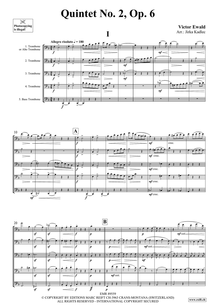 Quintet No. 2, Op. 6 Quintet No. 2, Op. 6 Trombone scores gallery preview page 3