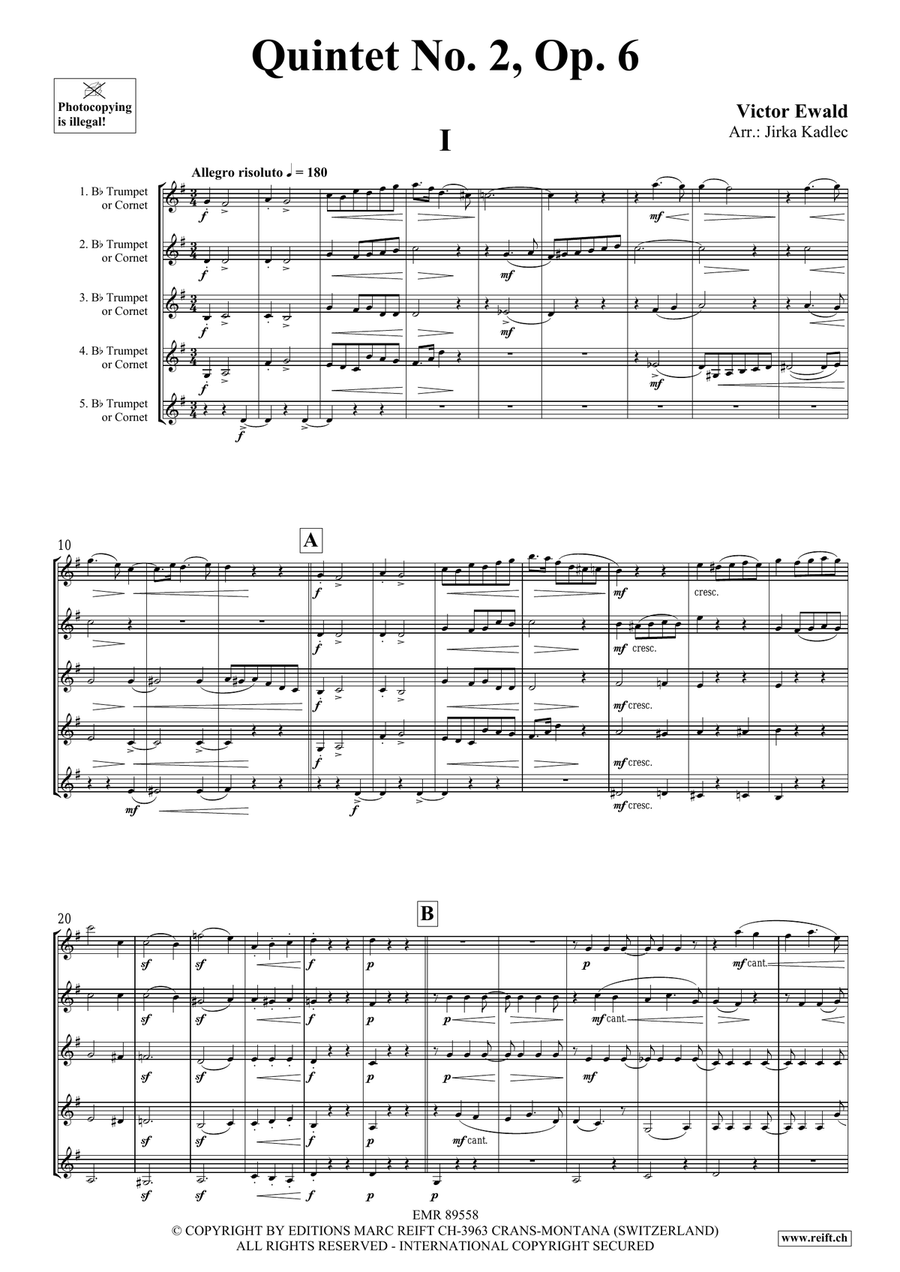 Quintet No. 2, Op. 6 Quintet No. 2, Op. 6 Cornet scores gallery preview page 3