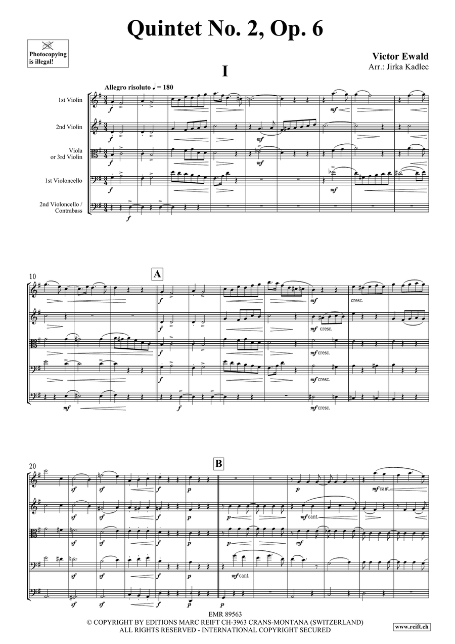 Quintet No. 2, Op. 6 Quintet No. 2, Op. 6 String Orchestra scores gallery preview page 3