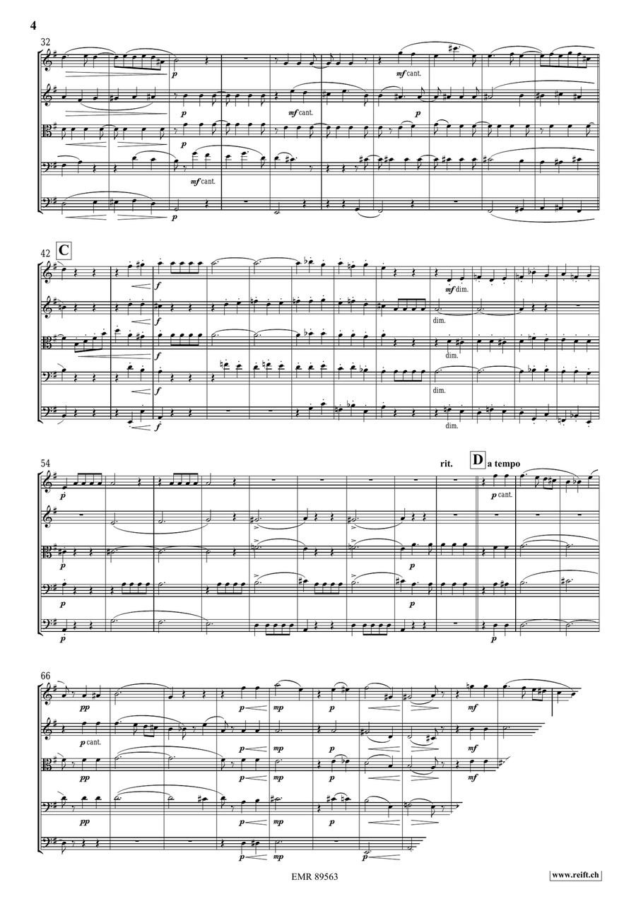 Quintet No. 2, Op. 6 Quintet No. 2, Op. 6 String Orchestra scores gallery preview page 4