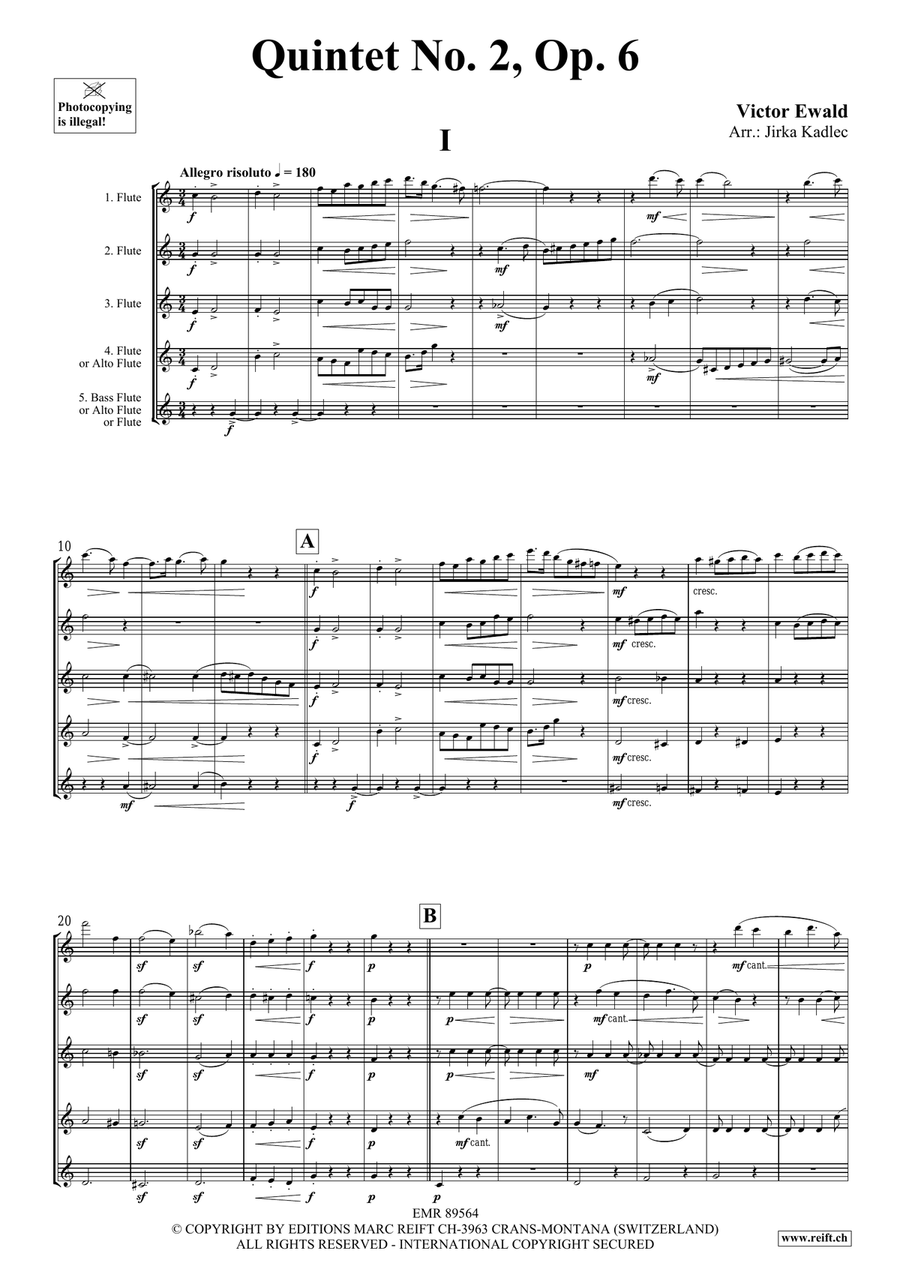 Quintet No. 2, Op. 6 Quintet No. 2, Op. 6 Flute scores gallery preview page 3
