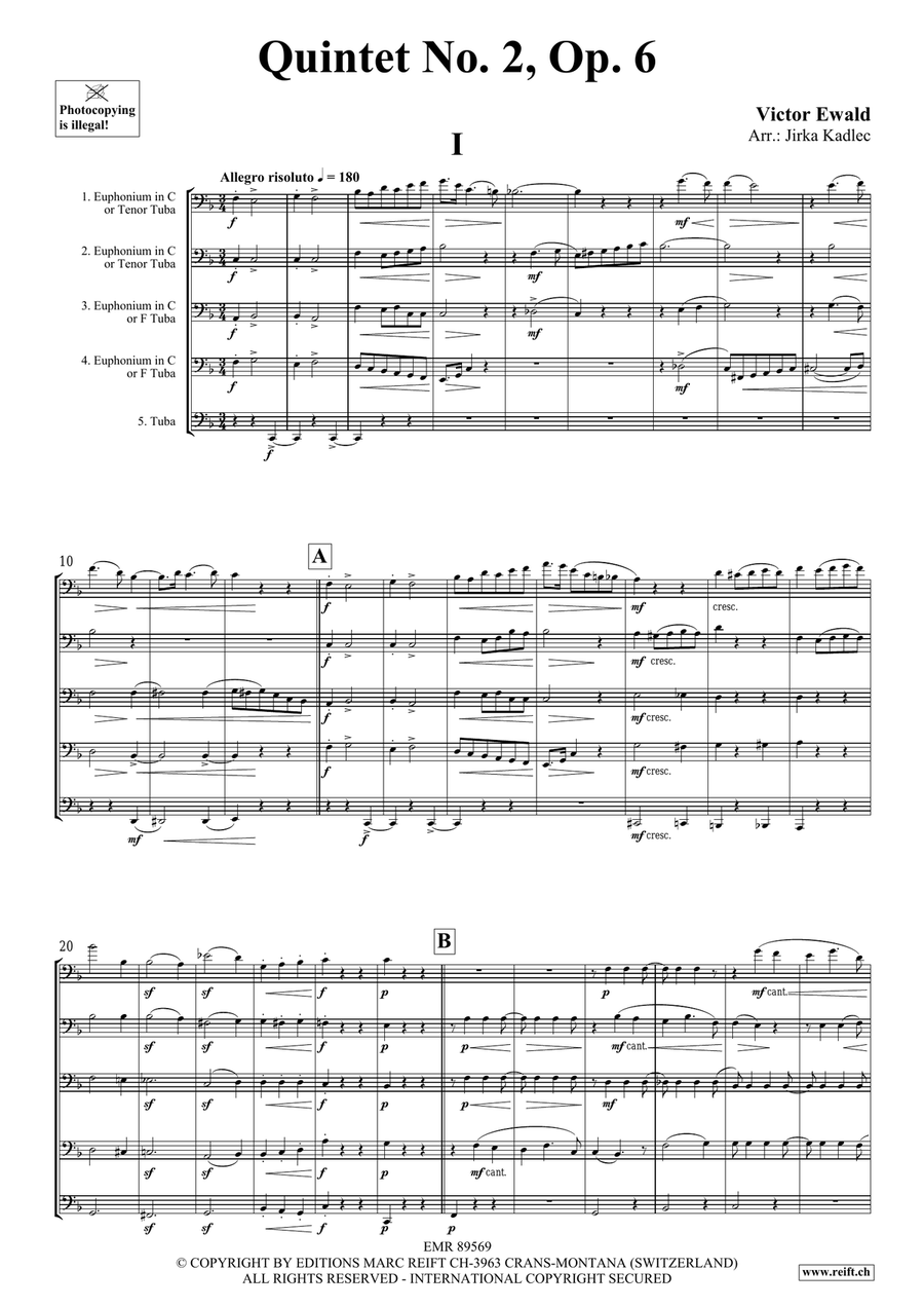 Quintet No. 2, Op. 6 Quintet No. 2, Op. 6 Tuba scores gallery preview page 3