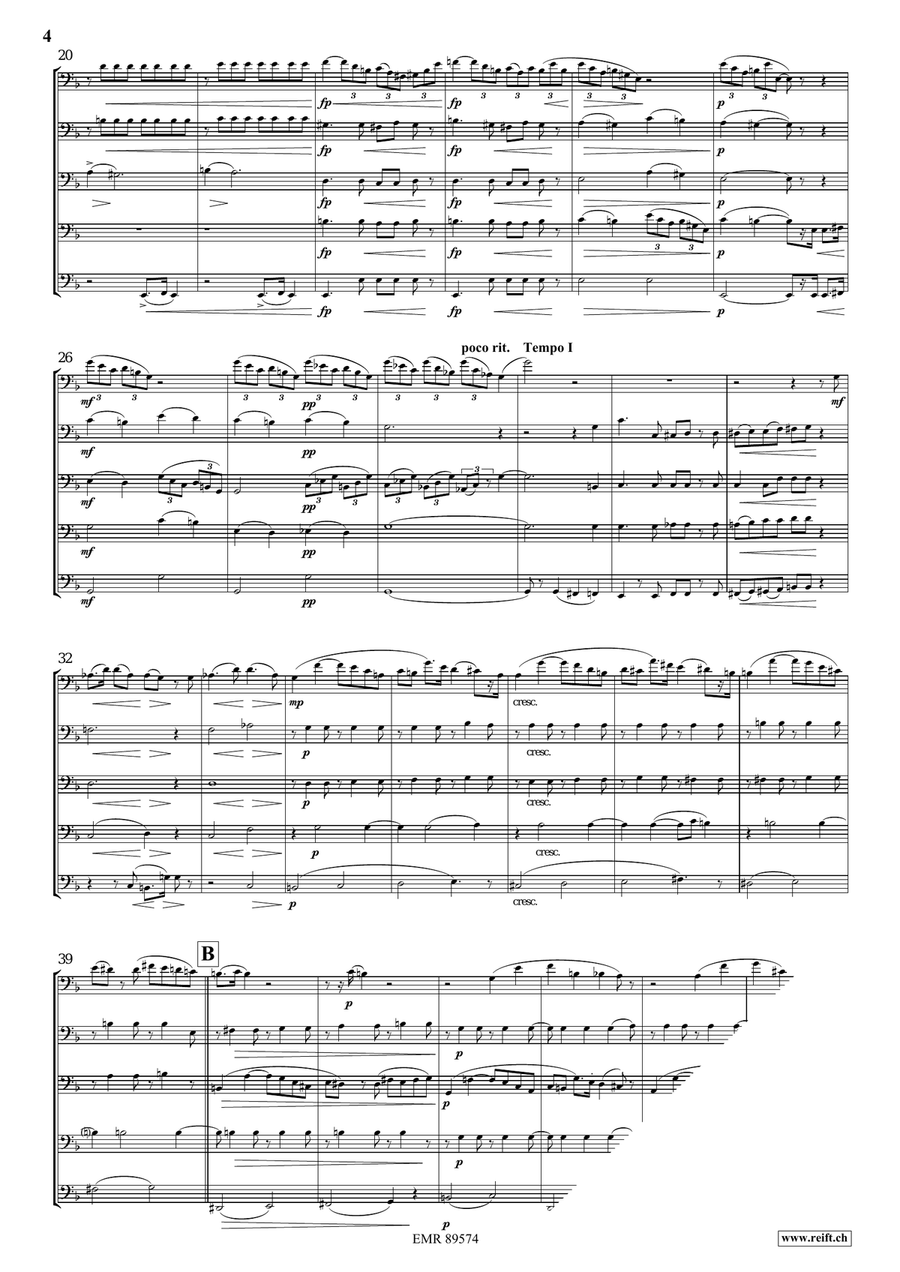 Quintet No. 3, Op. 7 Trombone scores gallery preview page 4