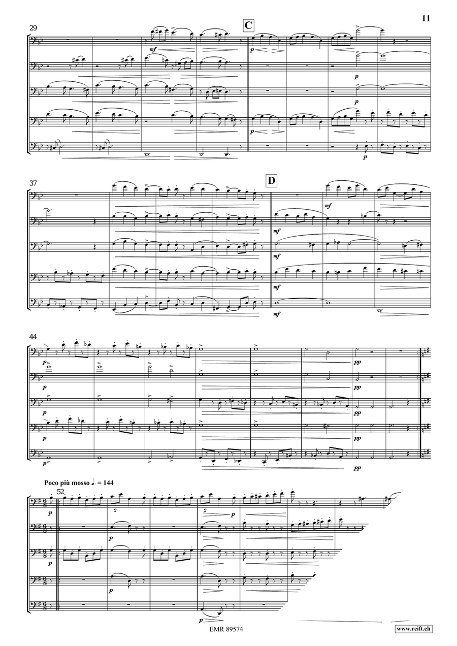 Quintet No. 3, Op. 7 Trombone scores gallery preview page 6