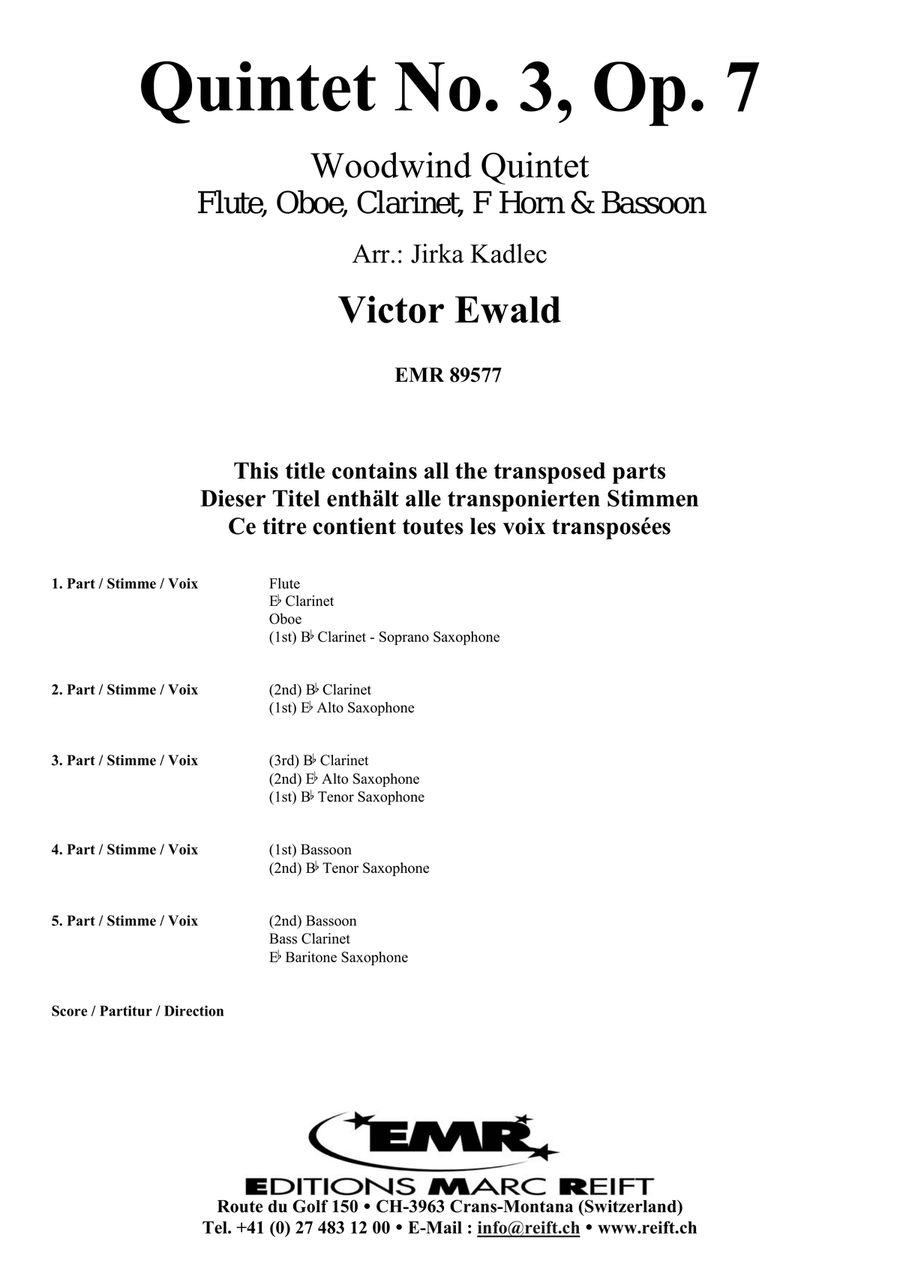 Quintet No. 3, Op. 7 Woodwind Quintet scores gallery preview page 2