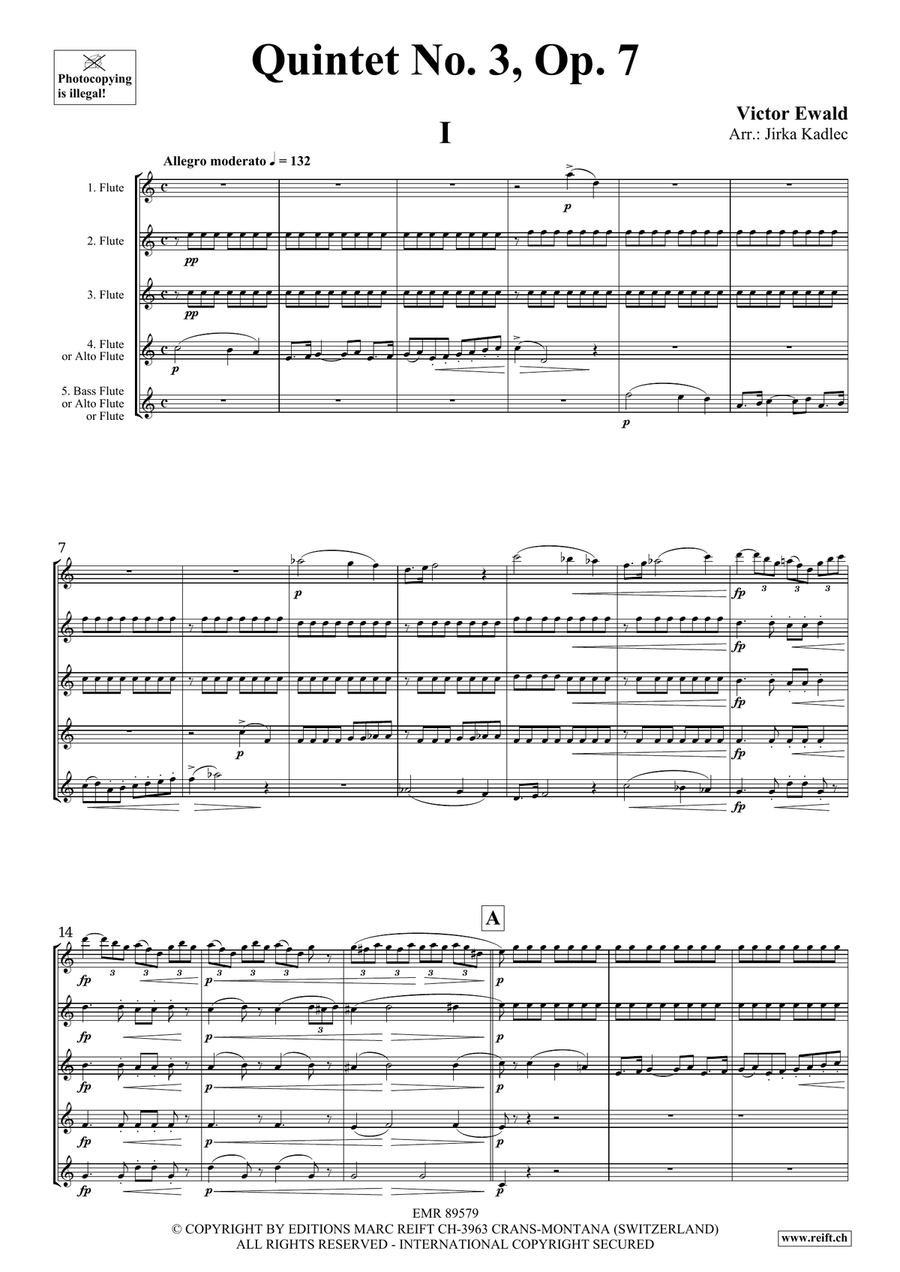 Quintet No. 3, Op. 7 Quintet No. 3, Op. 7 Flute scores gallery preview page 3