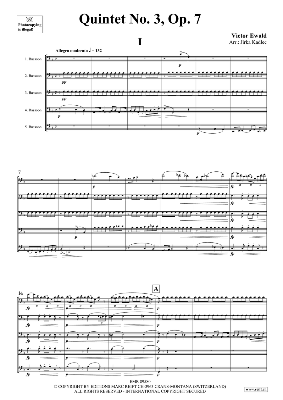 Quintet No. 3, Op. 7 Quintet No. 3, Op. 7 Bassoon scores gallery preview page 3