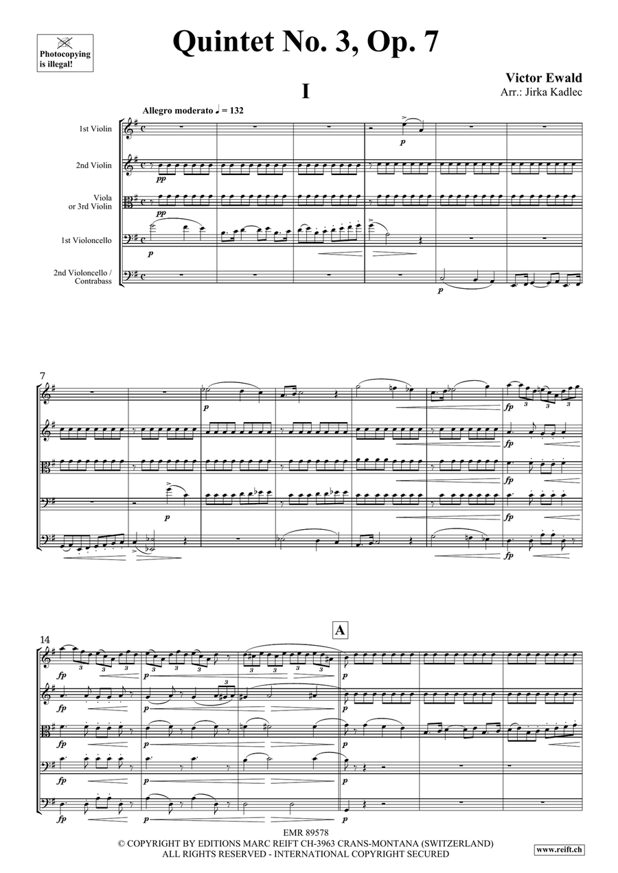 Quintet No. 3, Op. 7 Quintet No. 3, Op. 7 String Orchestra scores gallery preview page 3