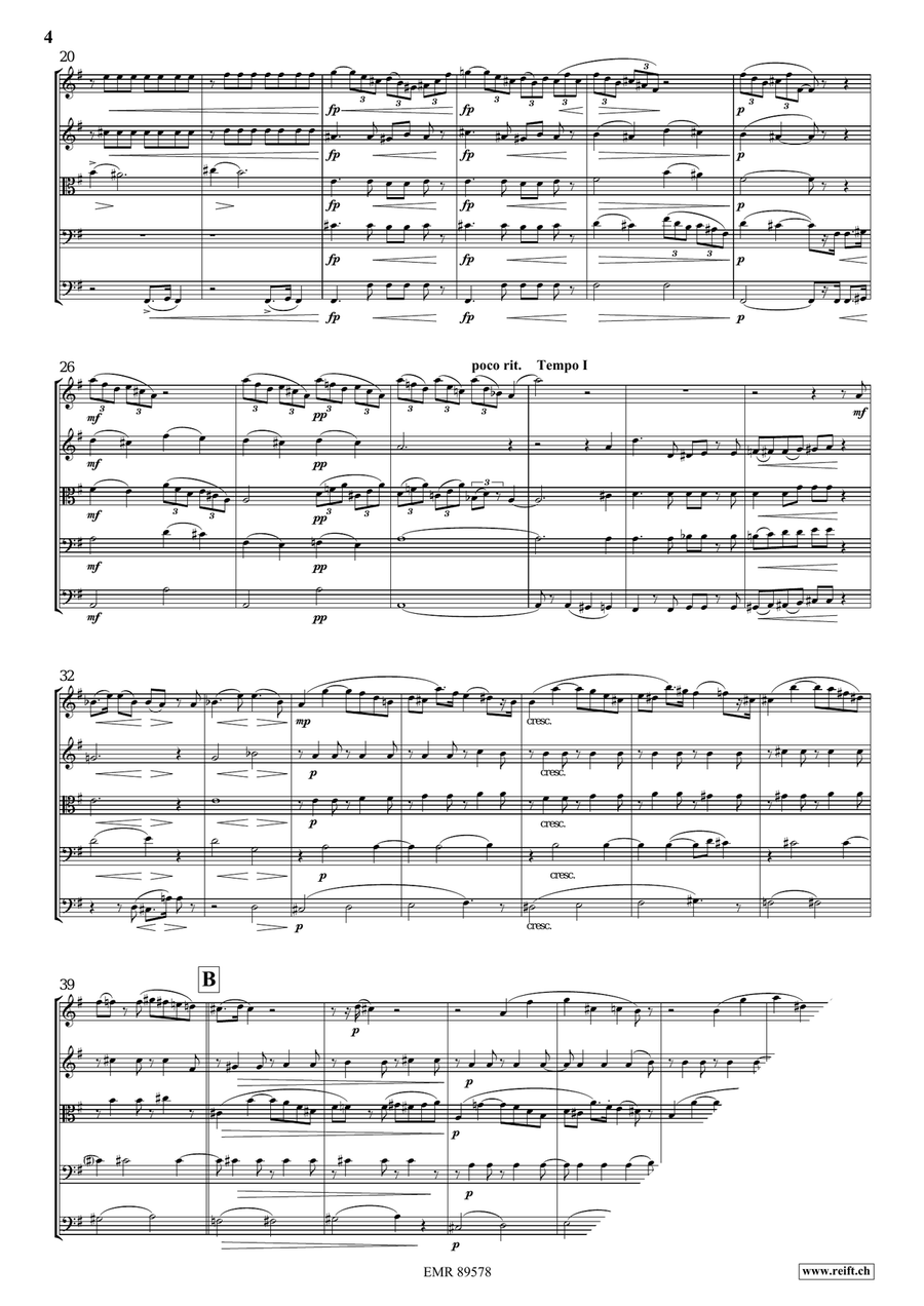 Quintet No. 3, Op. 7 Quintet No. 3, Op. 7 String Orchestra scores gallery preview page 4