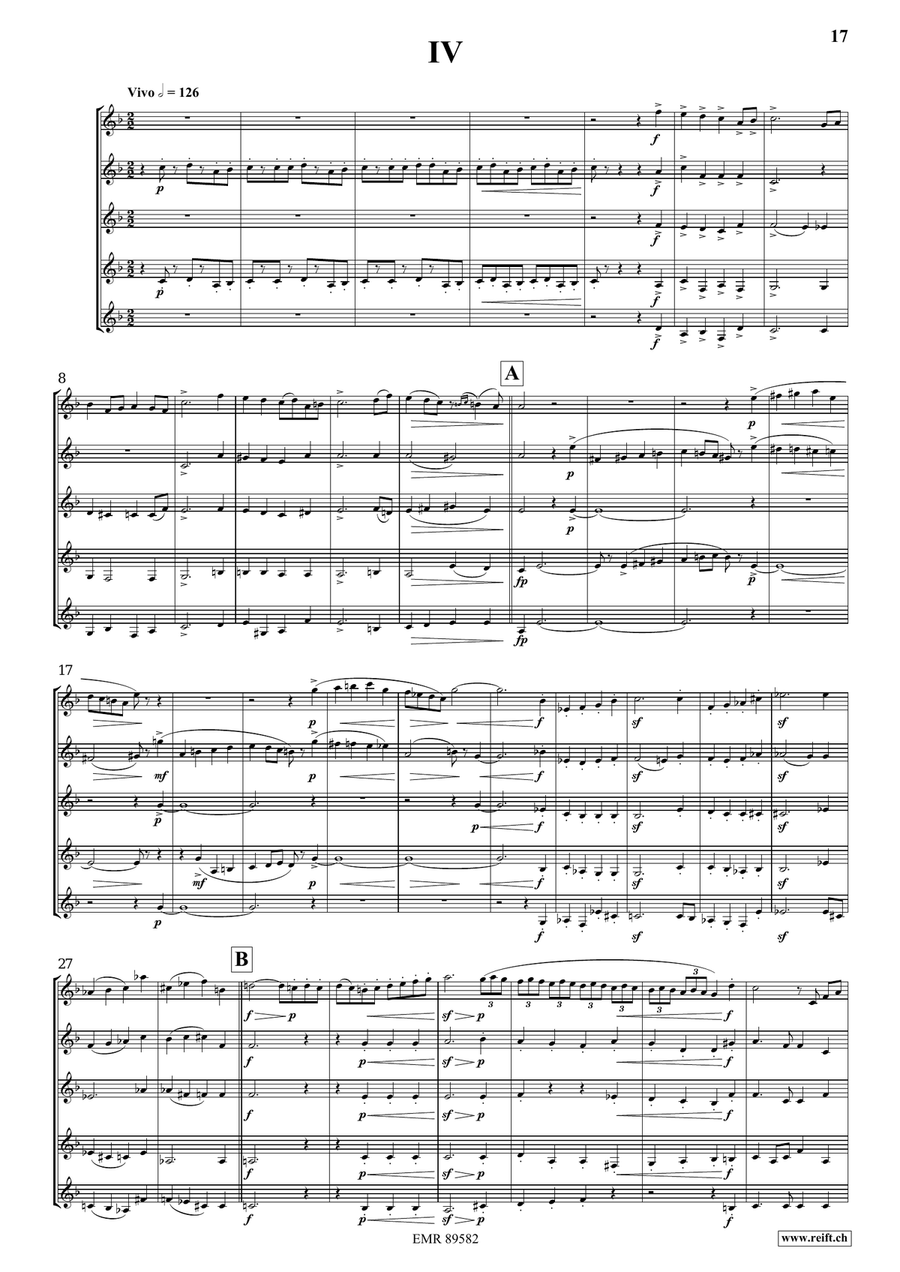 Quintet No. 3, Op. 7 Horn scores gallery preview page 8