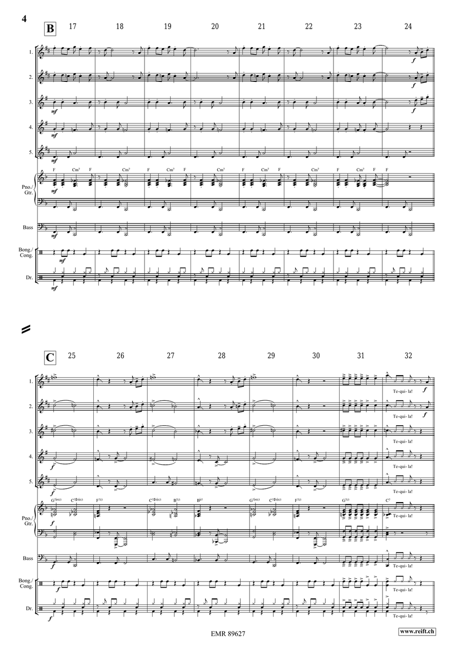 Tequila by Chuck Rio Saxophone Quintet - Sheet Music page 4