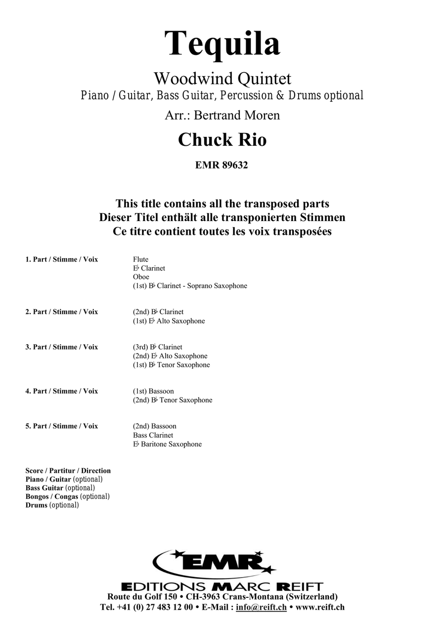 Tequila Tequila Woodwind Quintet scores gallery preview page 2