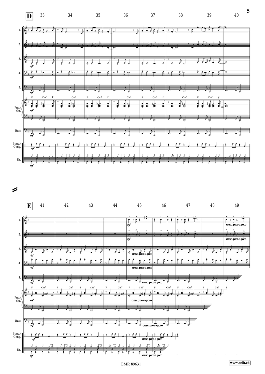 Tequila Tequila Brass Quintet scores gallery preview page 5