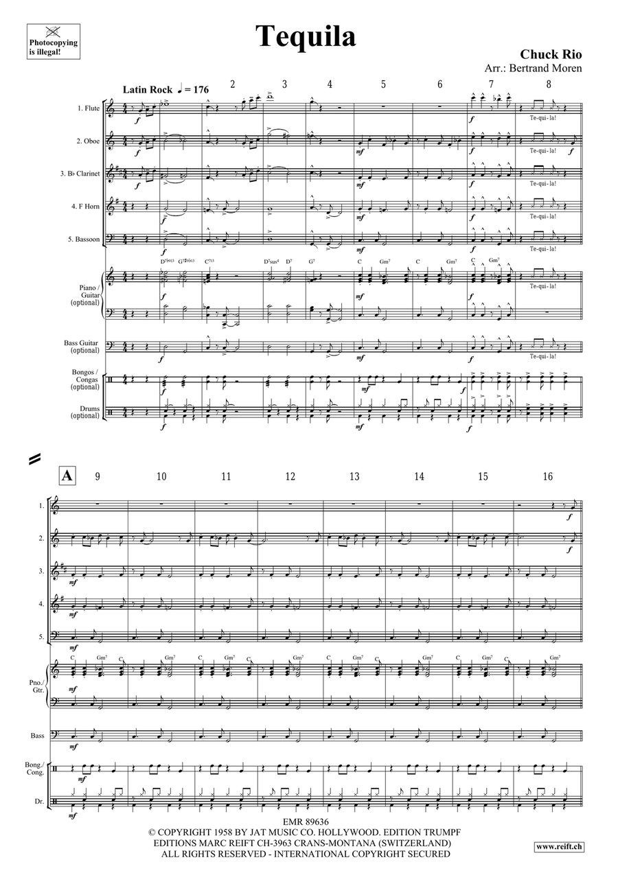 Tequila Tequila Woodwind Quintet scores gallery preview page 3