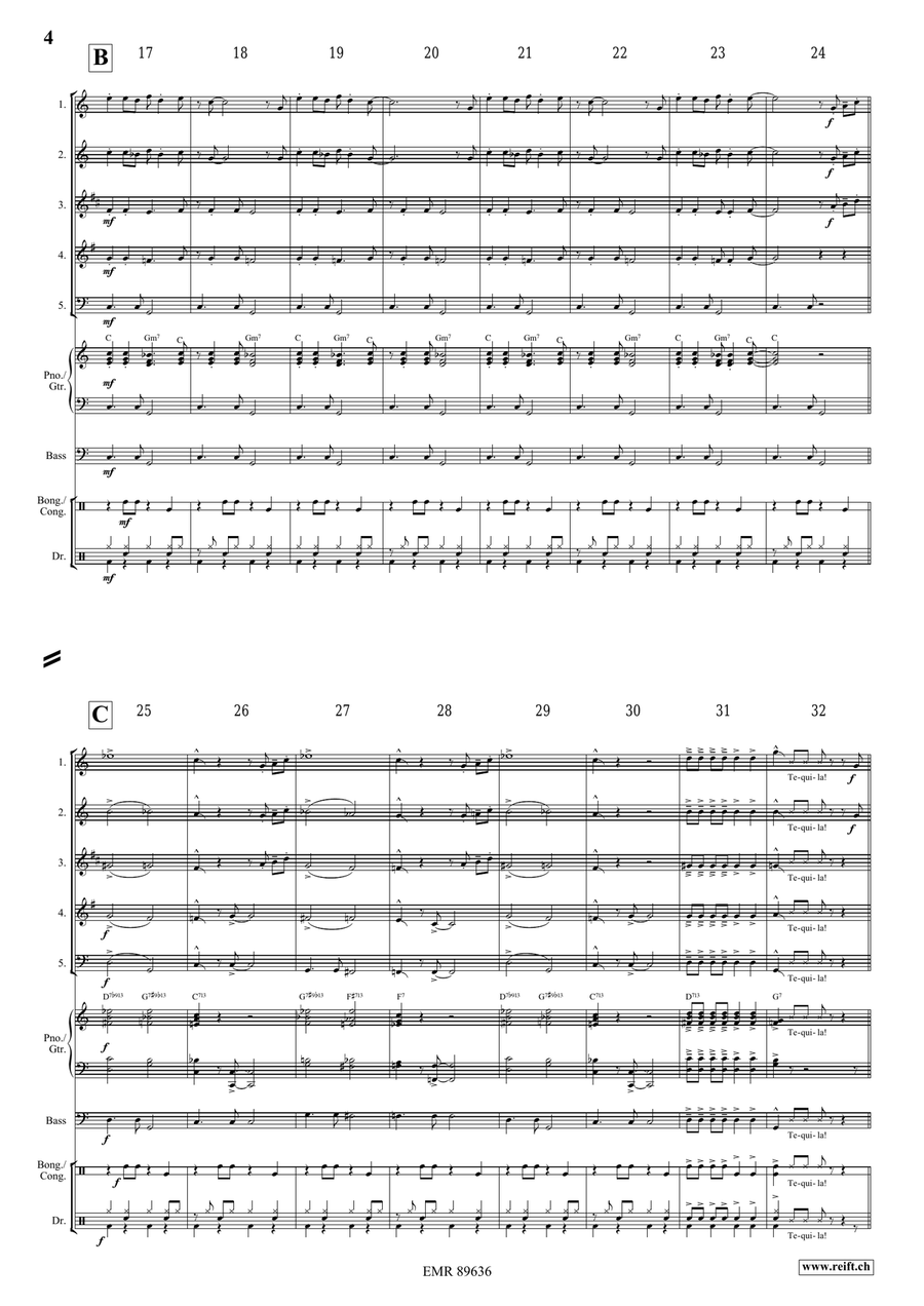 Tequila Tequila Woodwind Quintet scores gallery preview page 4