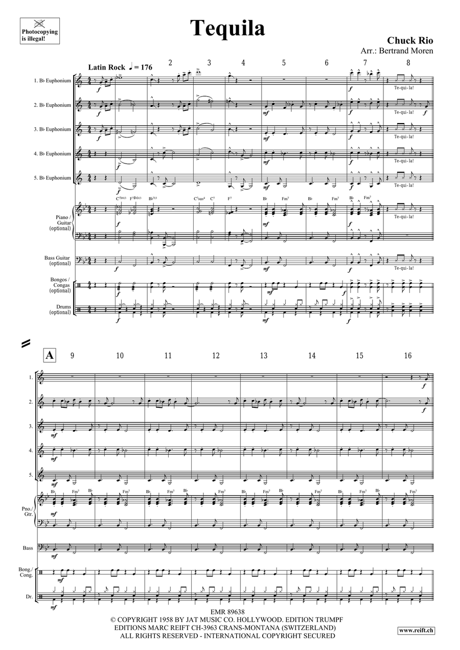 Tequila Tequila Euphonium Quintet scores gallery preview page 3