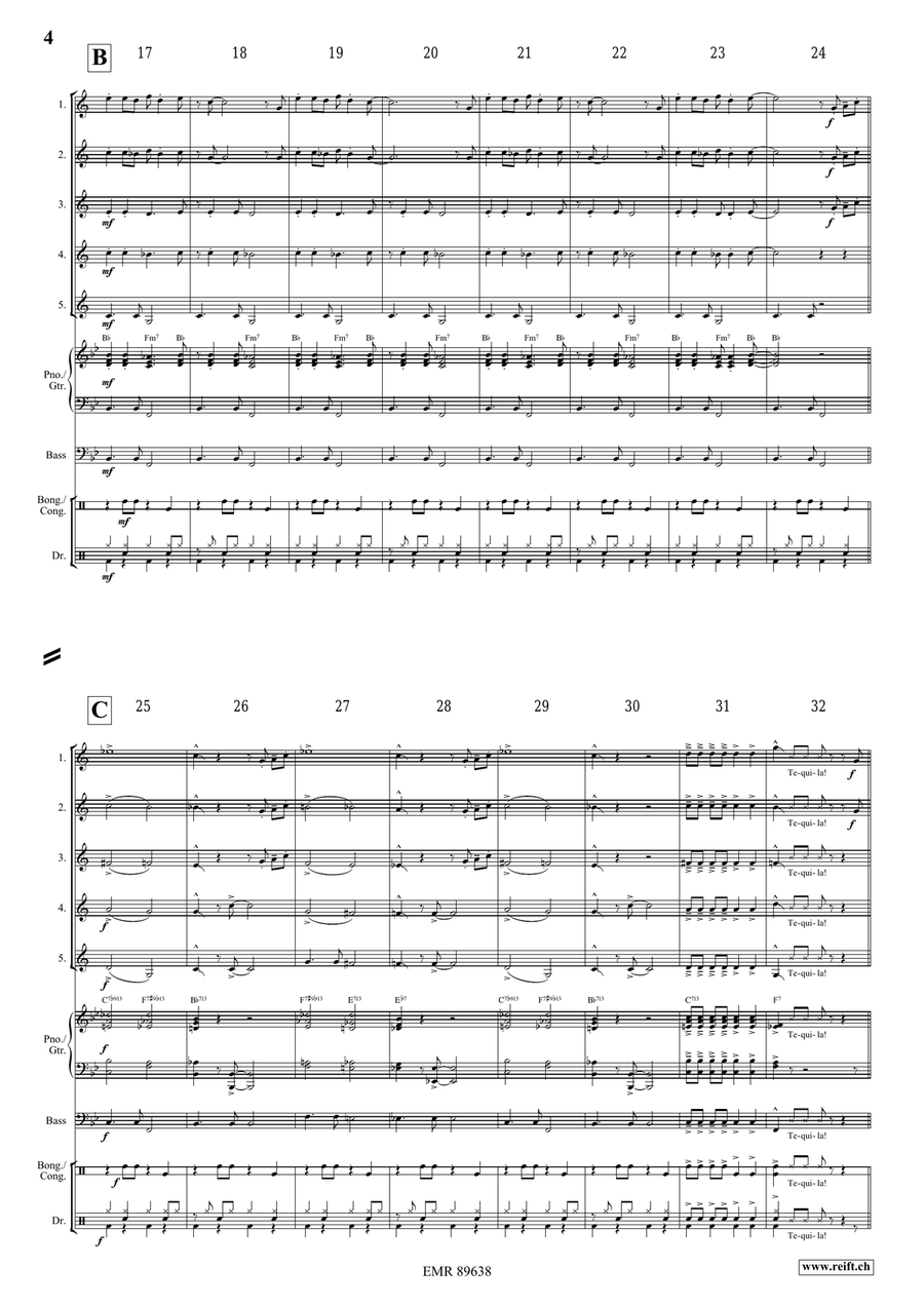 Tequila Tequila Euphonium Quintet scores gallery preview page 4