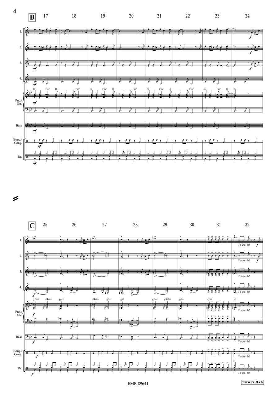 Tequila Tequila Clarinet Quartet scores gallery preview page 4