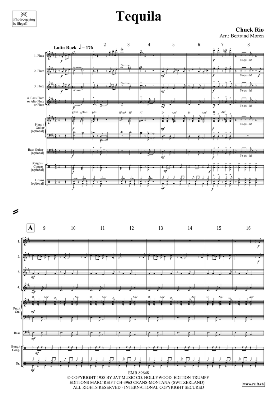 Tequila Tequila Flute Quartet scores gallery preview page 3