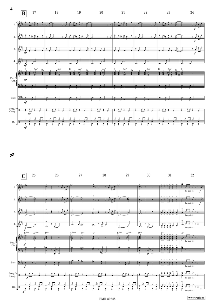Tequila Tequila Flute Quartet scores gallery preview page 4