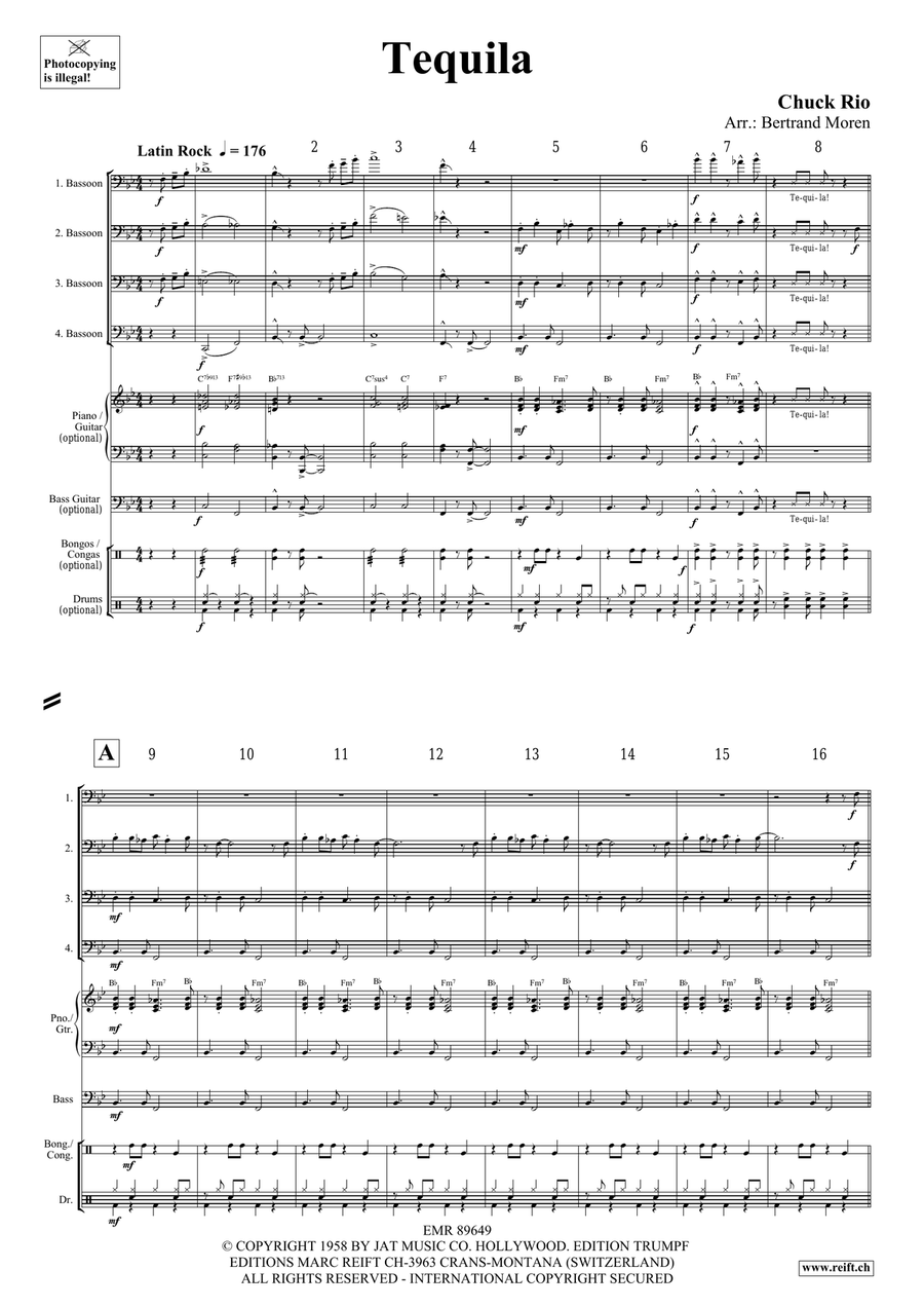 Tequila Tequila Bassoon Quartet scores gallery preview page 3
