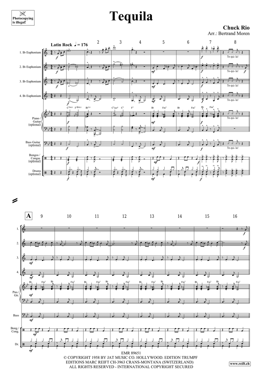 Tequila Tequila Euphonium Quartet scores gallery preview page 3