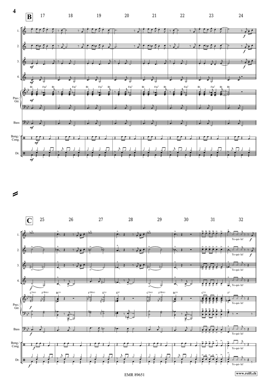 Tequila Tequila Euphonium Quartet scores gallery preview page 4