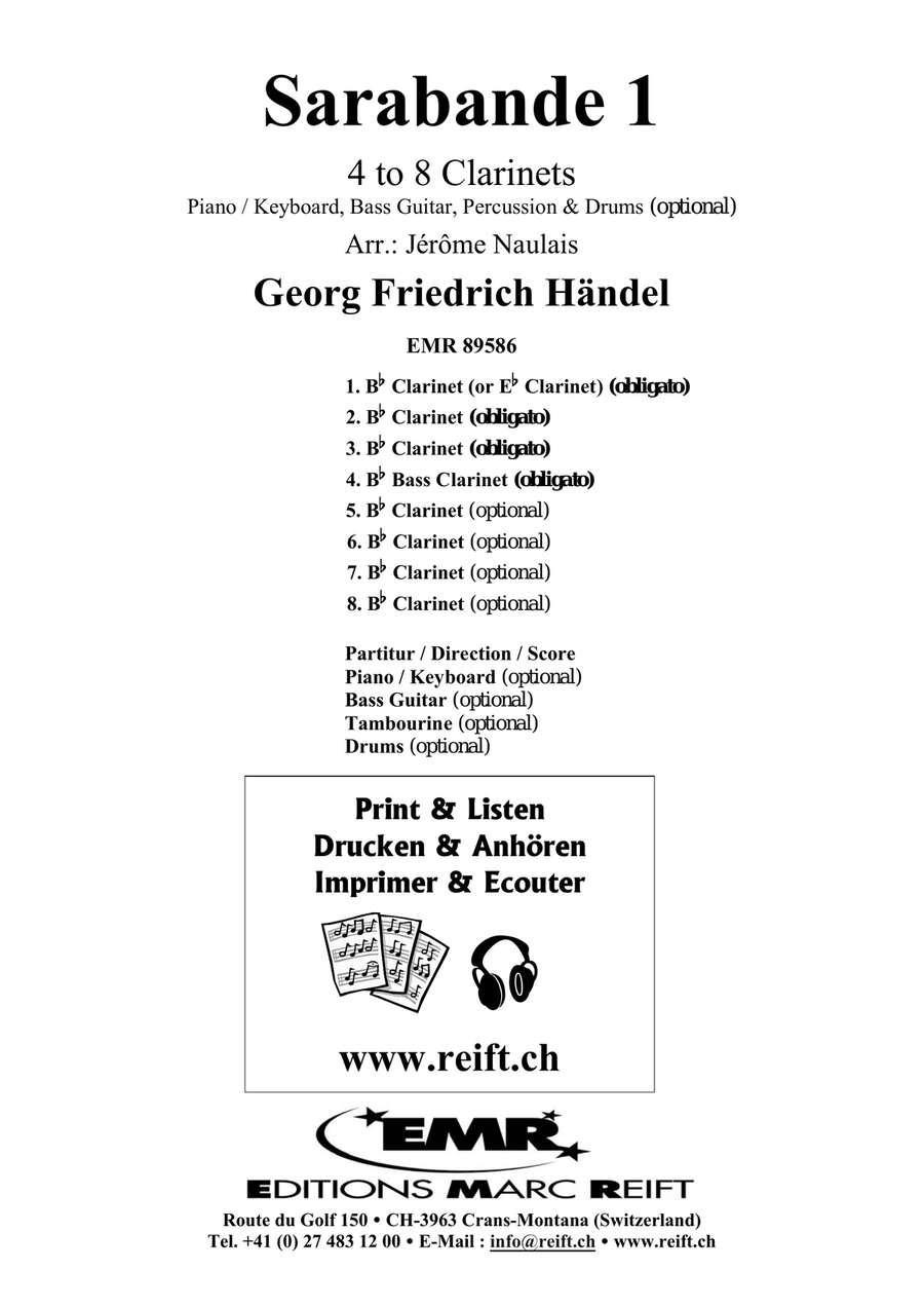 Sarabande 1 Sarabande 1 Clarinet scores gallery preview page 2
