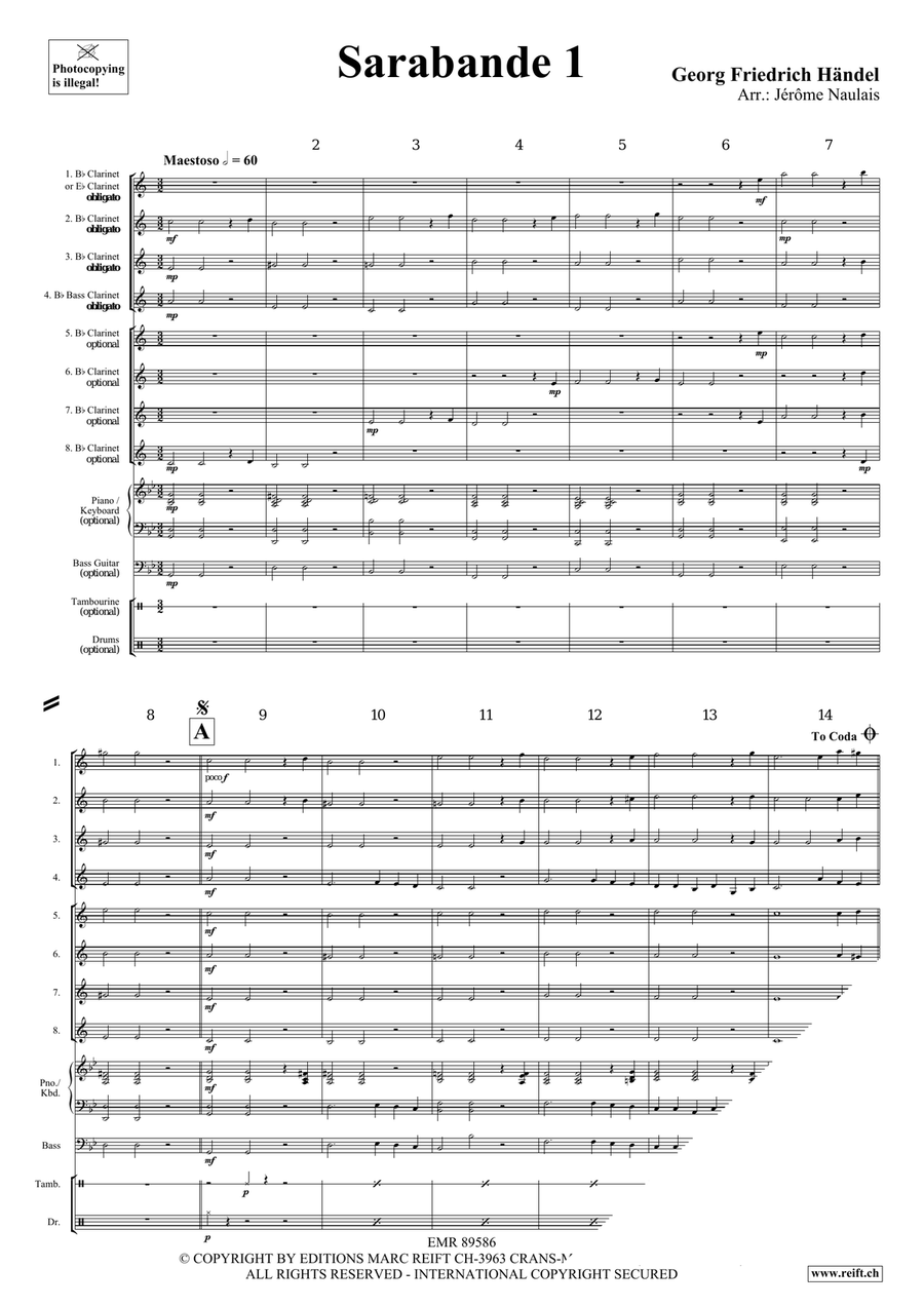 Sarabande 1 Sarabande 1 Clarinet scores gallery preview page 4