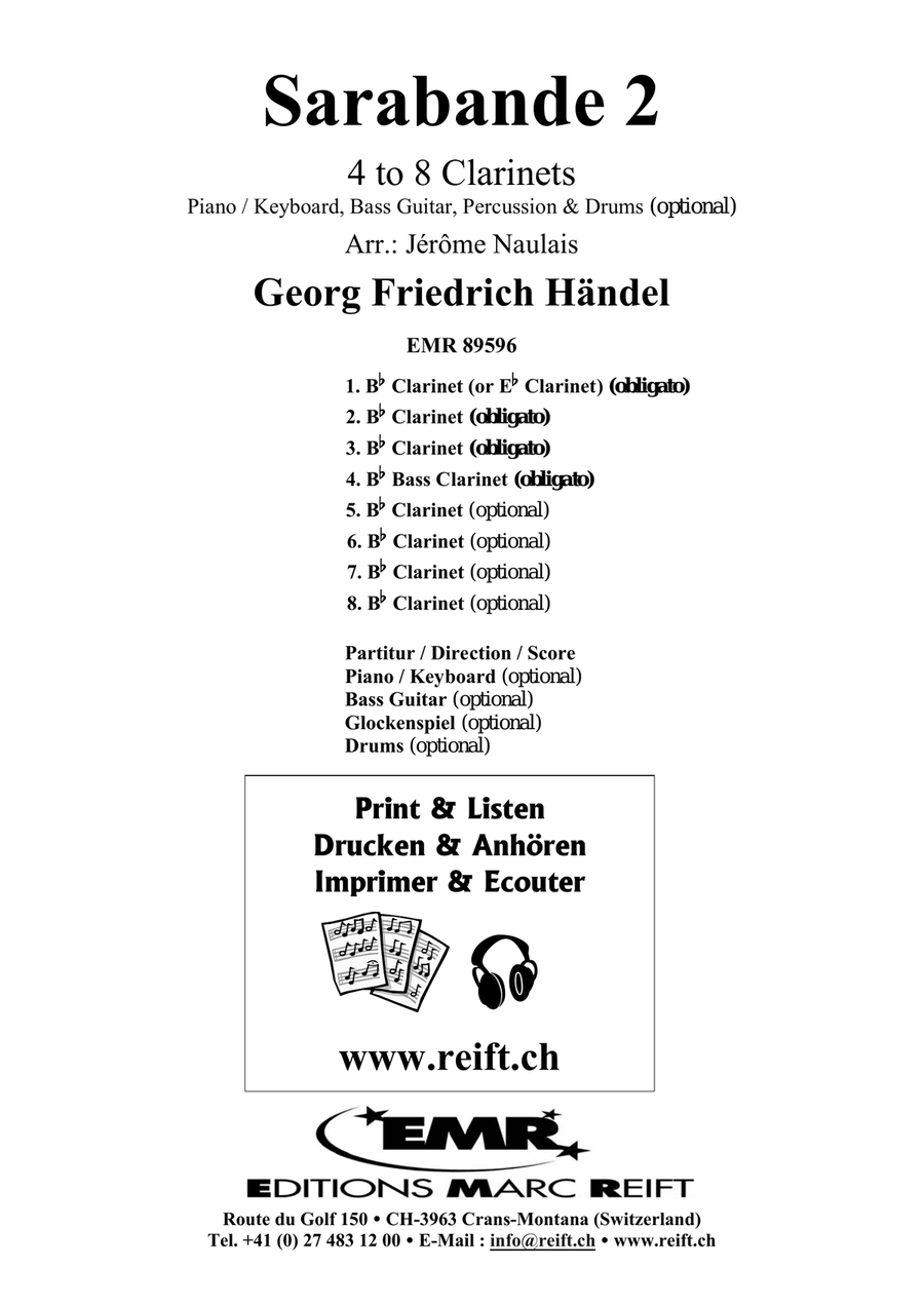 Sarabande 2 Sarabande 2 Clarinet scores gallery preview page 2