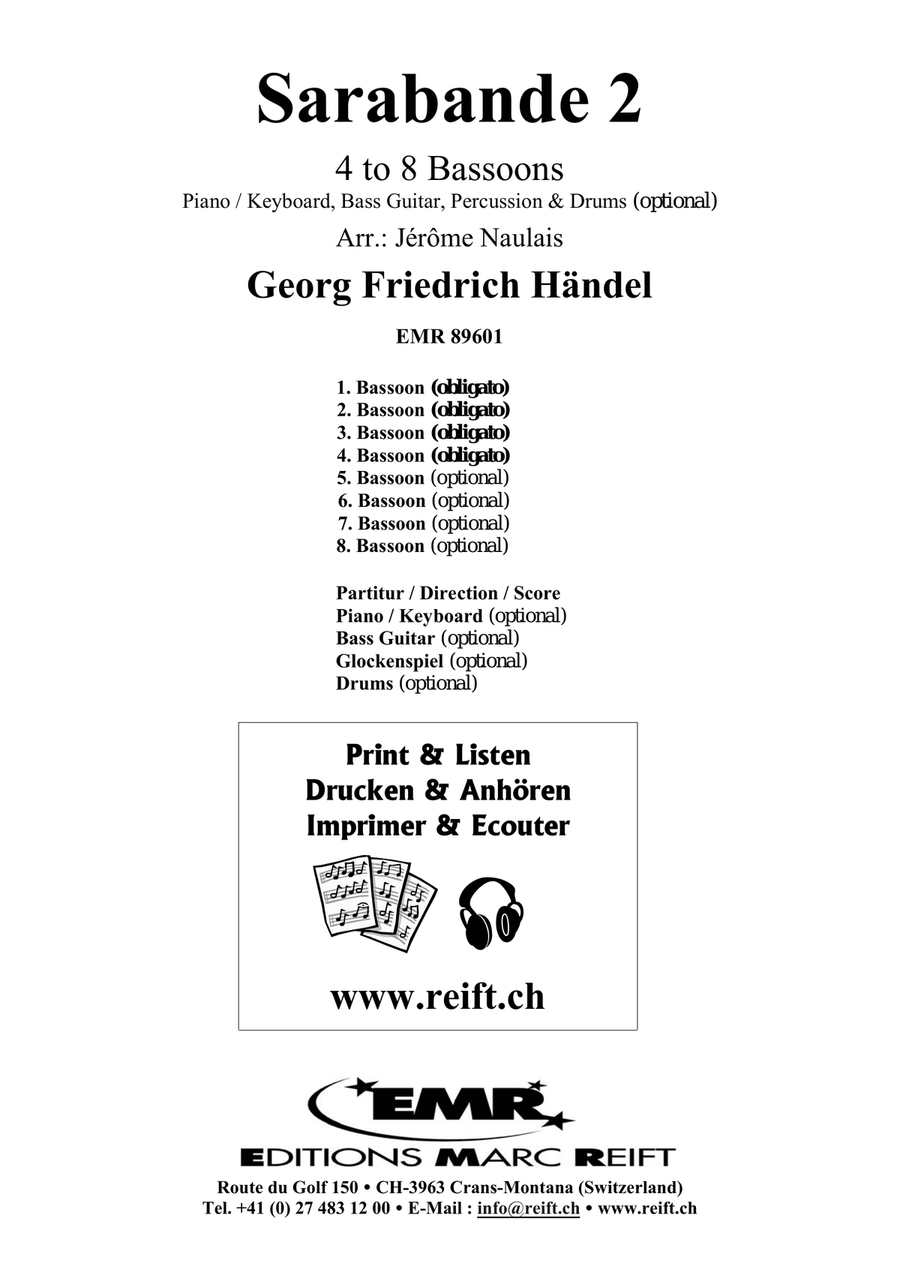 Sarabande 2 Sarabande 2 Bassoon scores gallery preview page 2