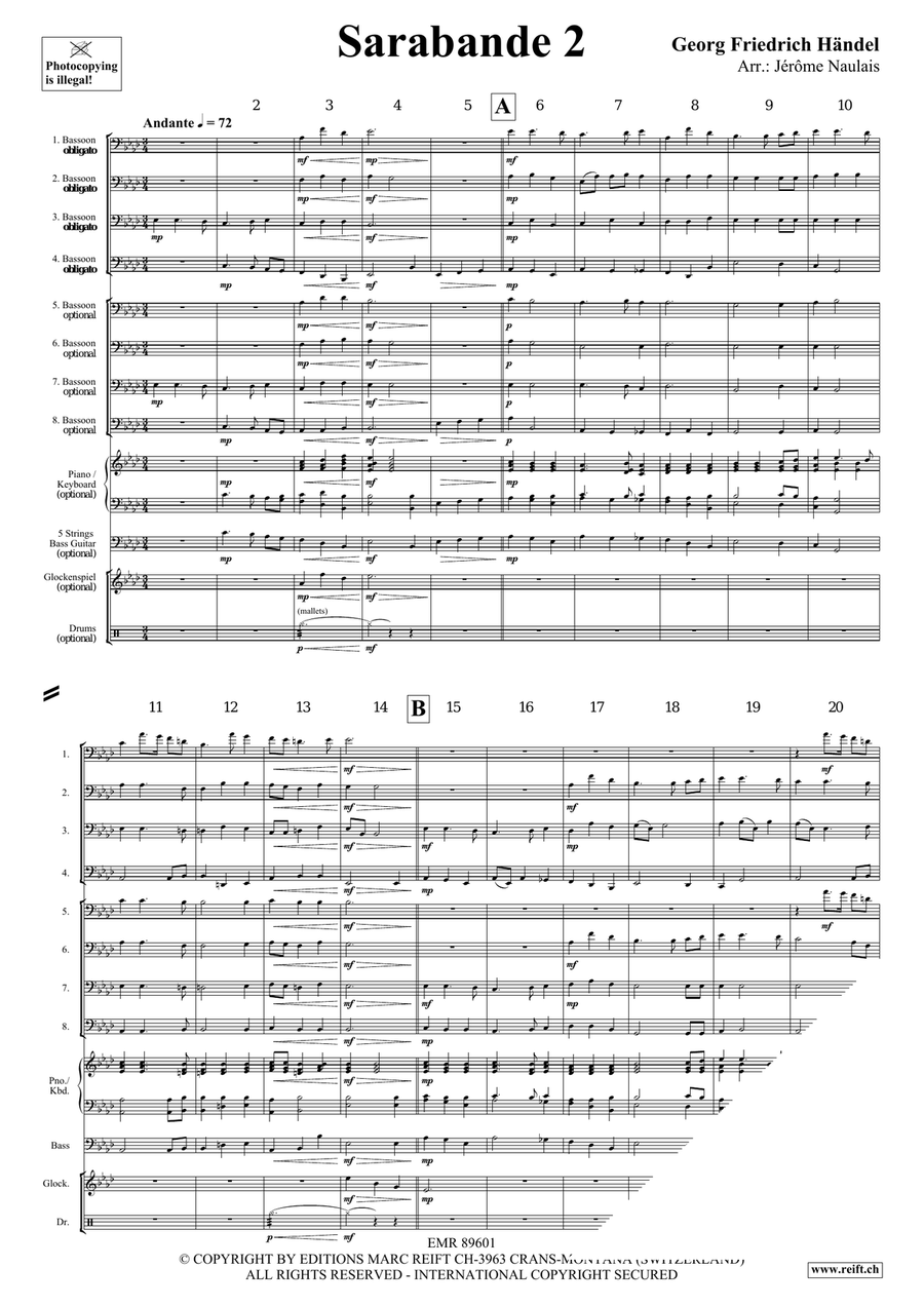 Sarabande 2 Sarabande 2 Bassoon scores gallery preview page 4