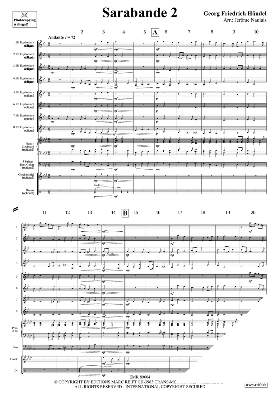 Sarabande 2 Sarabande 2 Euphonium scores gallery preview page 4