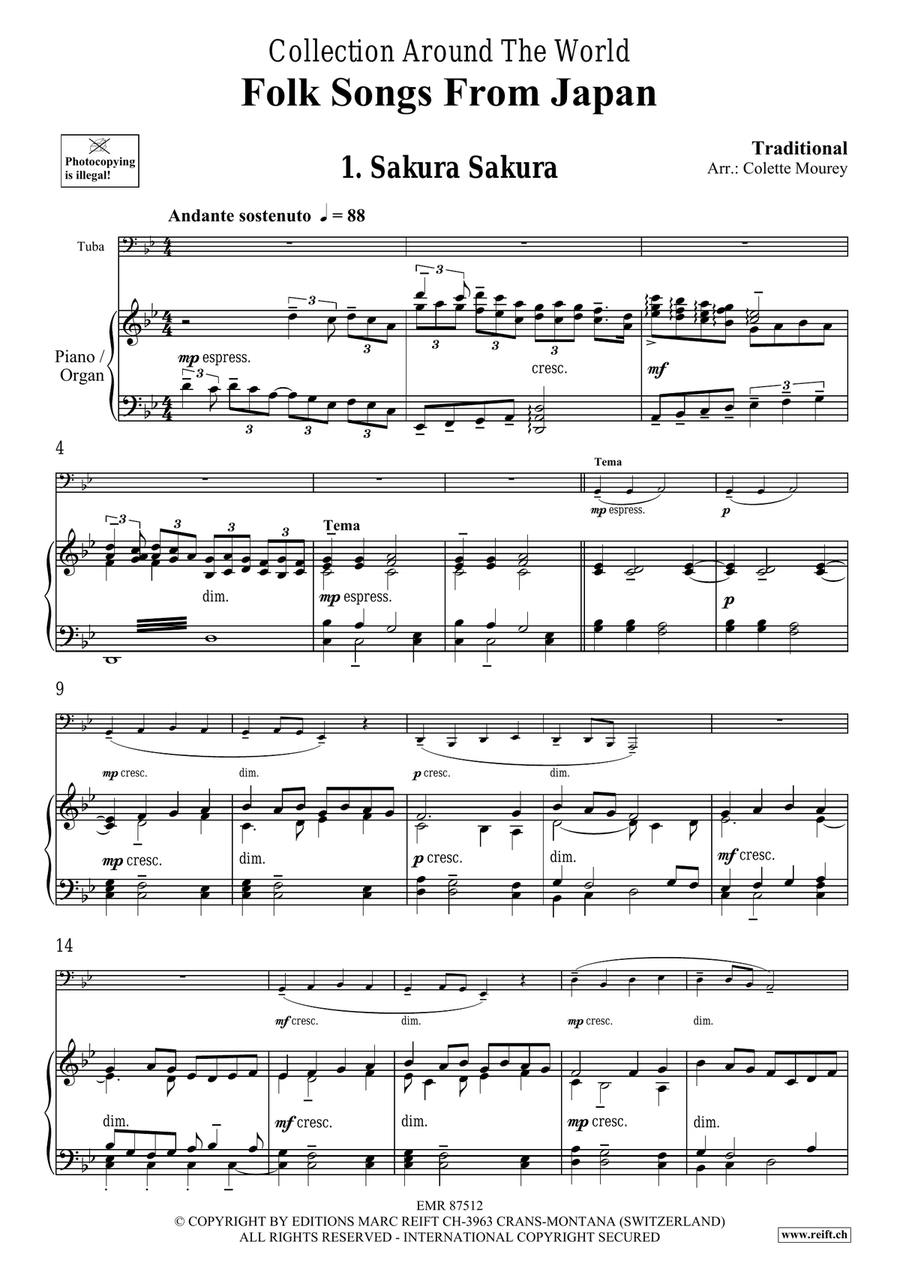 Folk Songs From Japan Folk Songs From Japan Tuba scores gallery preview page 4