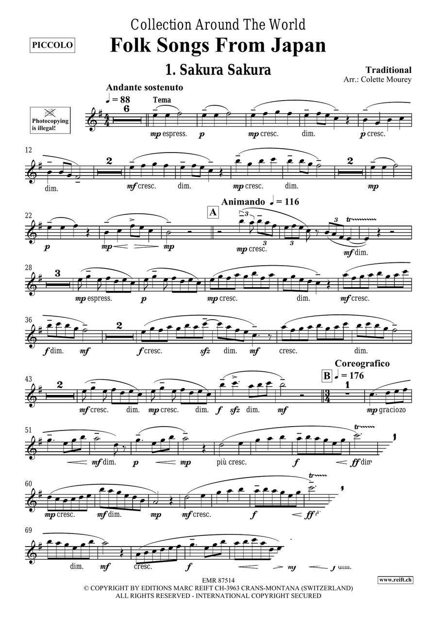 Folk Songs From Japan Folk Songs From Japan Piccolo scores gallery preview page 3