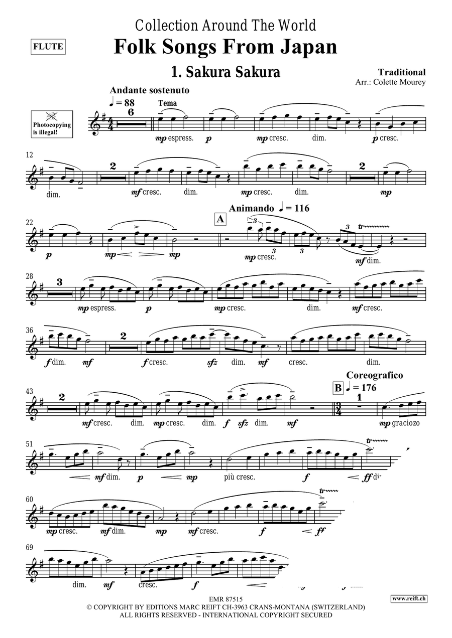 Folk Songs From Japan Folk Songs From Japan Flute Solo scores gallery preview page 3
