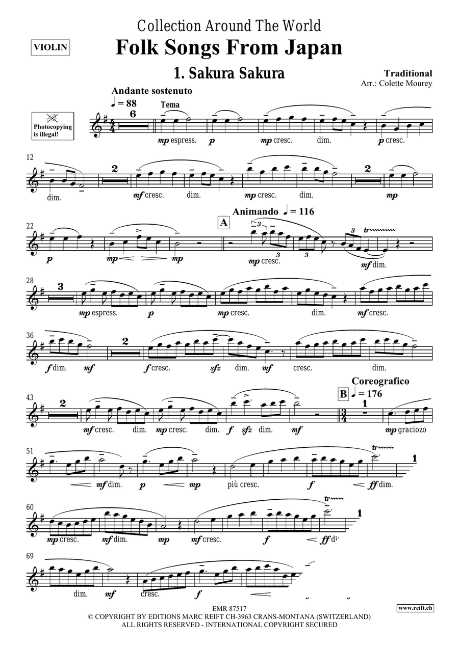 Folk Songs From Japan Folk Songs From Japan Violin Solo scores gallery preview page 3