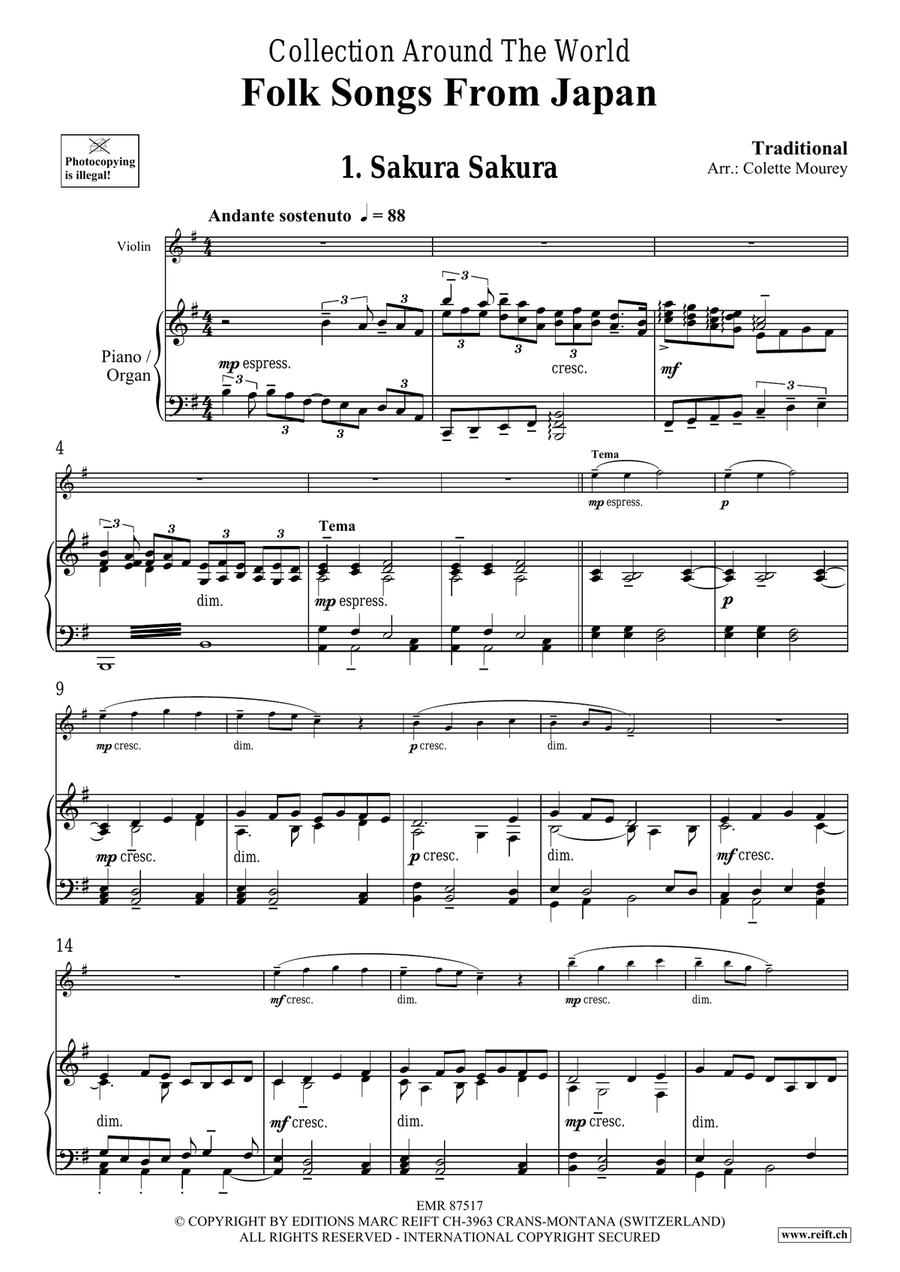 Folk Songs From Japan Folk Songs From Japan Violin Solo scores gallery preview page 4