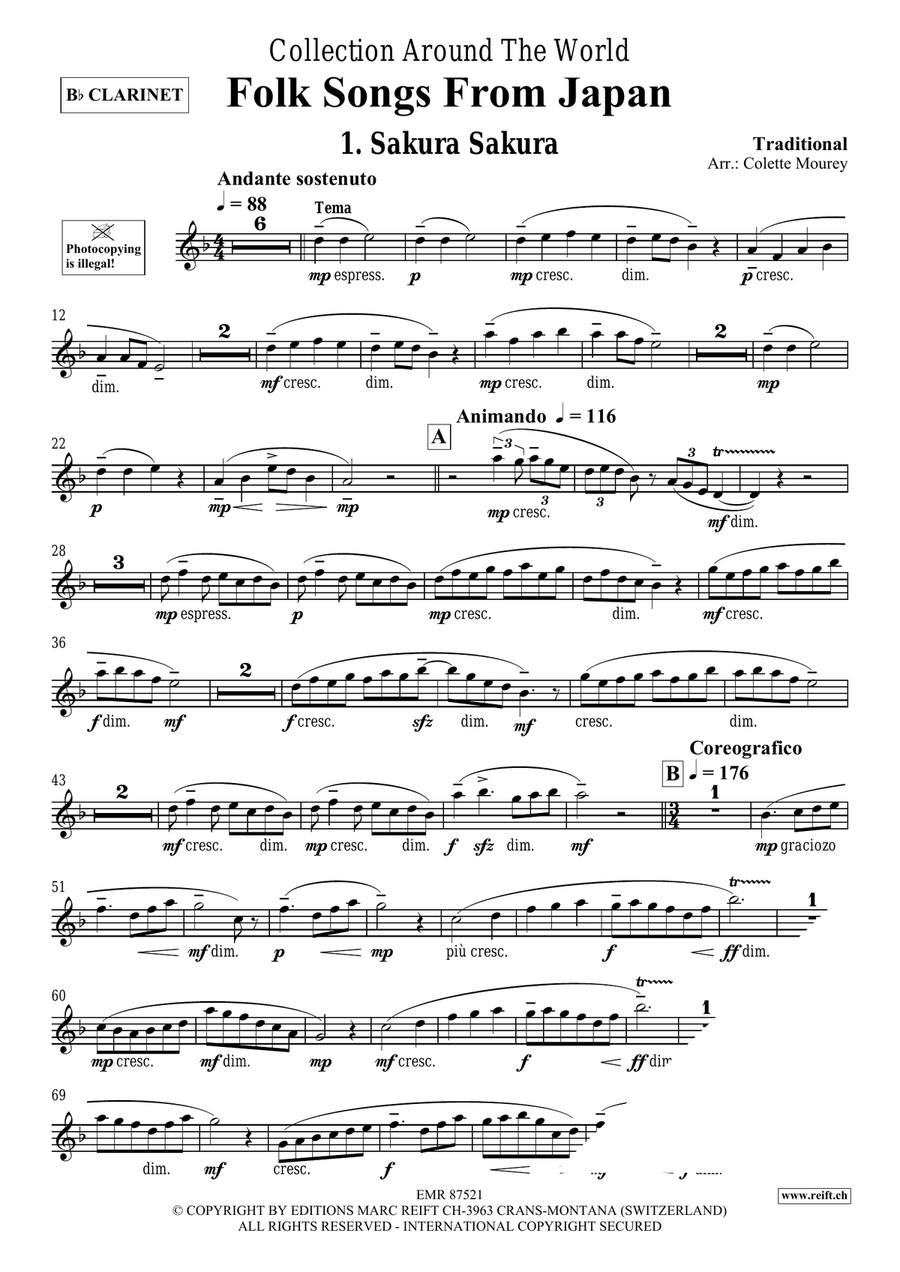 Folk Songs From Japan Folk Songs From Japan Clarinet Solo scores gallery preview page 3
