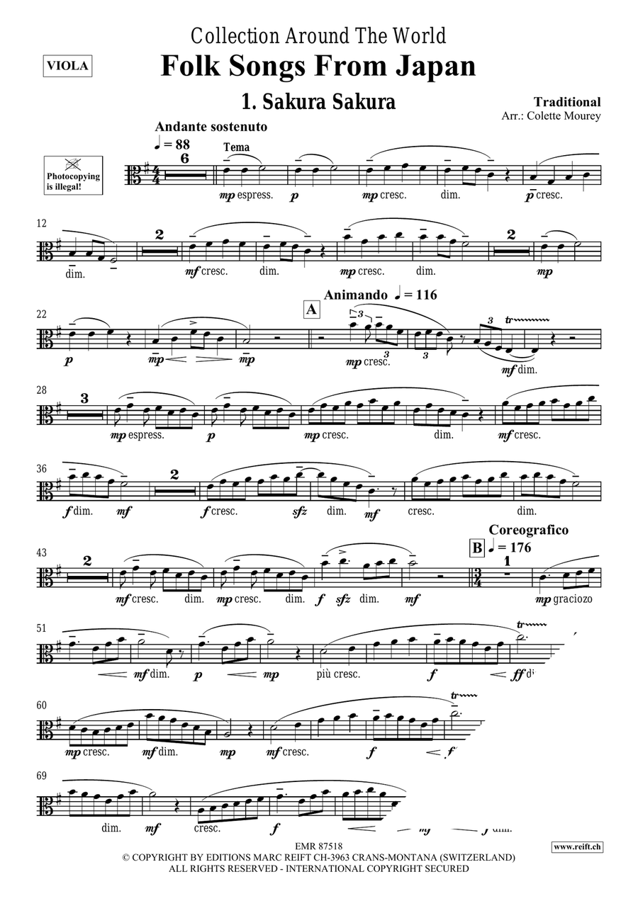 Folk Songs From Japan Folk Songs From Japan Viola scores gallery preview page 3