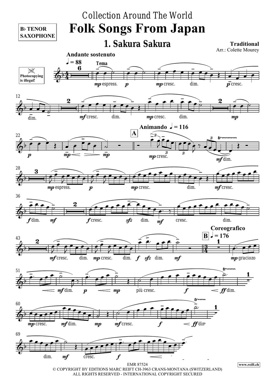 Folk Songs From Japan Folk Songs From Japan Tenor Saxophone scores gallery preview page 3