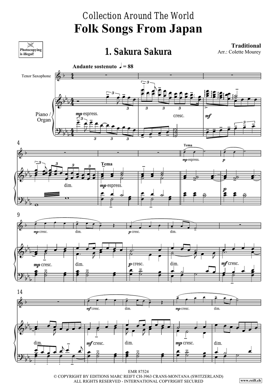 Folk Songs From Japan Folk Songs From Japan Tenor Saxophone scores gallery preview page 4