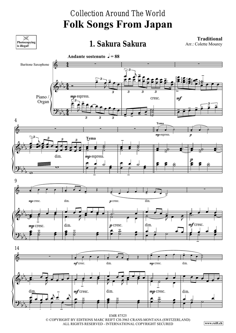 Folk Songs From Japan Folk Songs From Japan Baritone Saxophone scores gallery preview page 4
