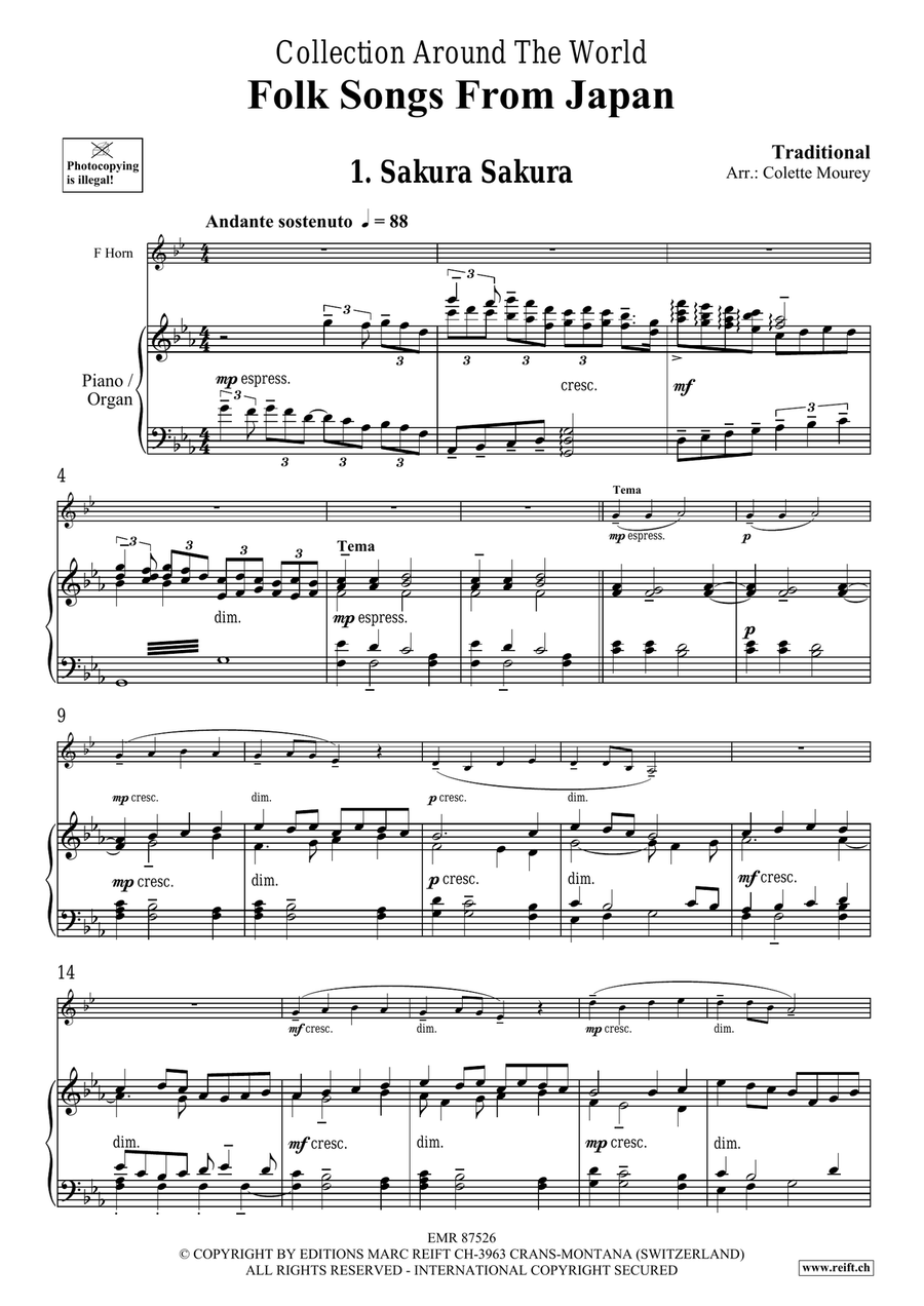 Folk Songs From Japan Folk Songs From Japan Horn scores gallery preview page 4