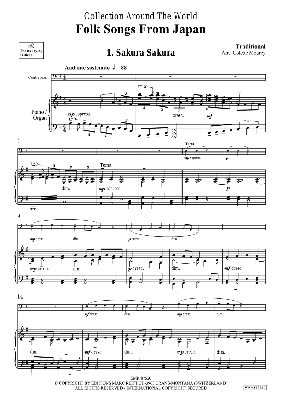Folk Songs From Japan Folk Songs From Japan Double Bass scores gallery preview page 4