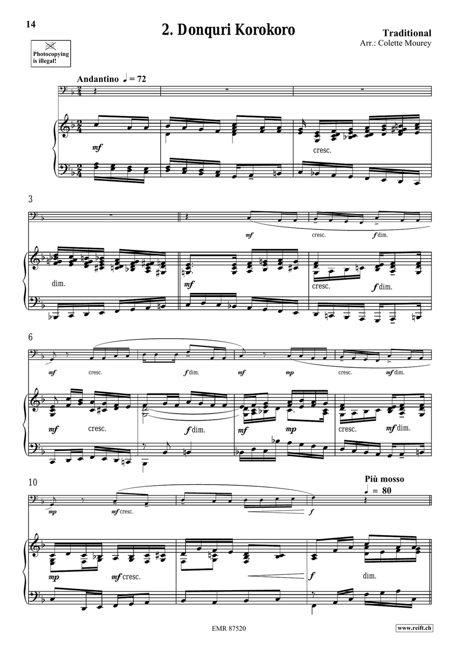 Folk Songs From Japan Folk Songs From Japan Double Bass scores gallery preview page 6