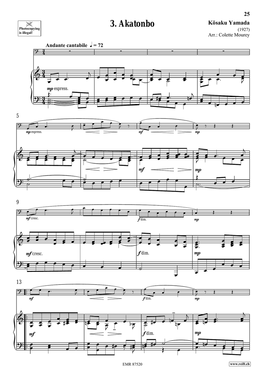 Folk Songs From Japan Folk Songs From Japan Double Bass scores gallery preview page 8
