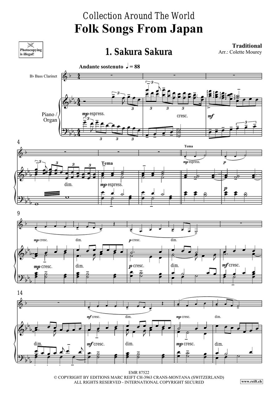 Folk Songs From Japan Folk Songs From Japan Bass Clarinet scores gallery preview page 4