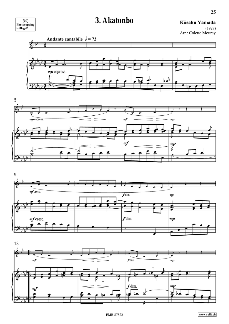 Folk Songs From Japan Folk Songs From Japan Bass Clarinet scores gallery preview page 8